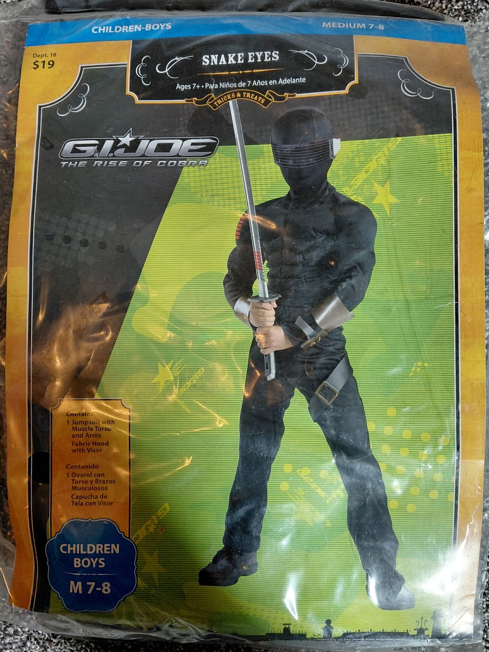 Hasbro Snake Eyes Action Figure Costume - Black